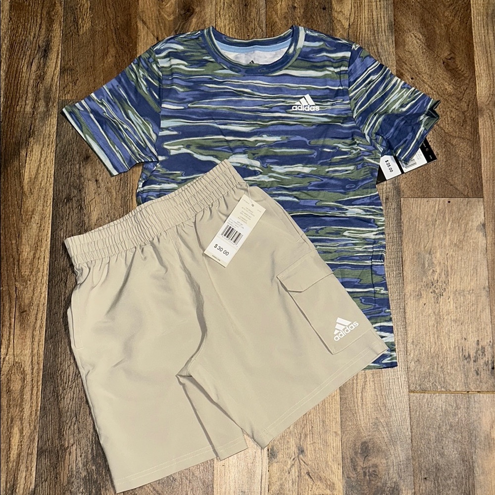 Boys ADIDAS shirt and shorts NEW size SMALL